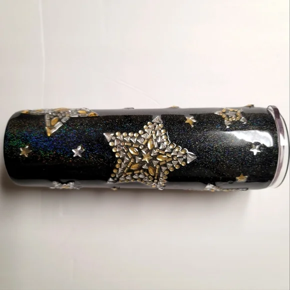Handmade Black Sparkly Star Tumbler - Picture 4 of 10